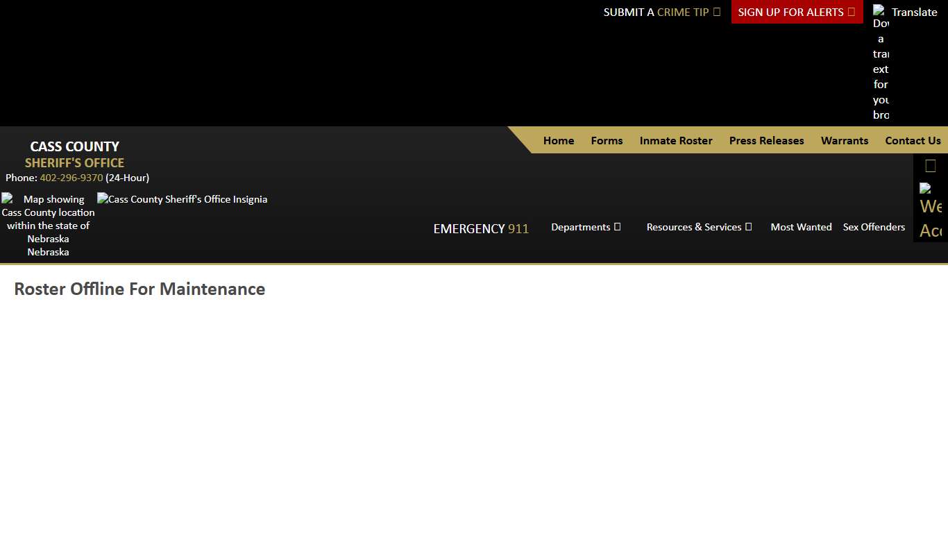 Inmate Roster - Page 2 Current Inmates Booking Date Descending - Cass County NE Sheriff's Office